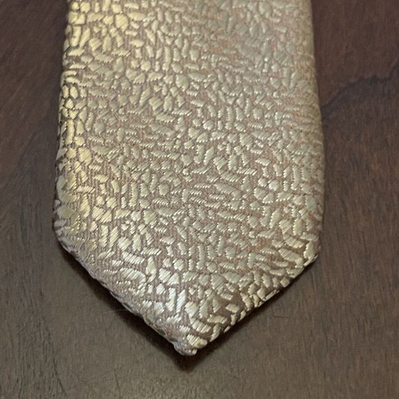 Hi Tie Gold Hand Made 100% Silk Men’s Neck Tie - Picture 6 of 9
